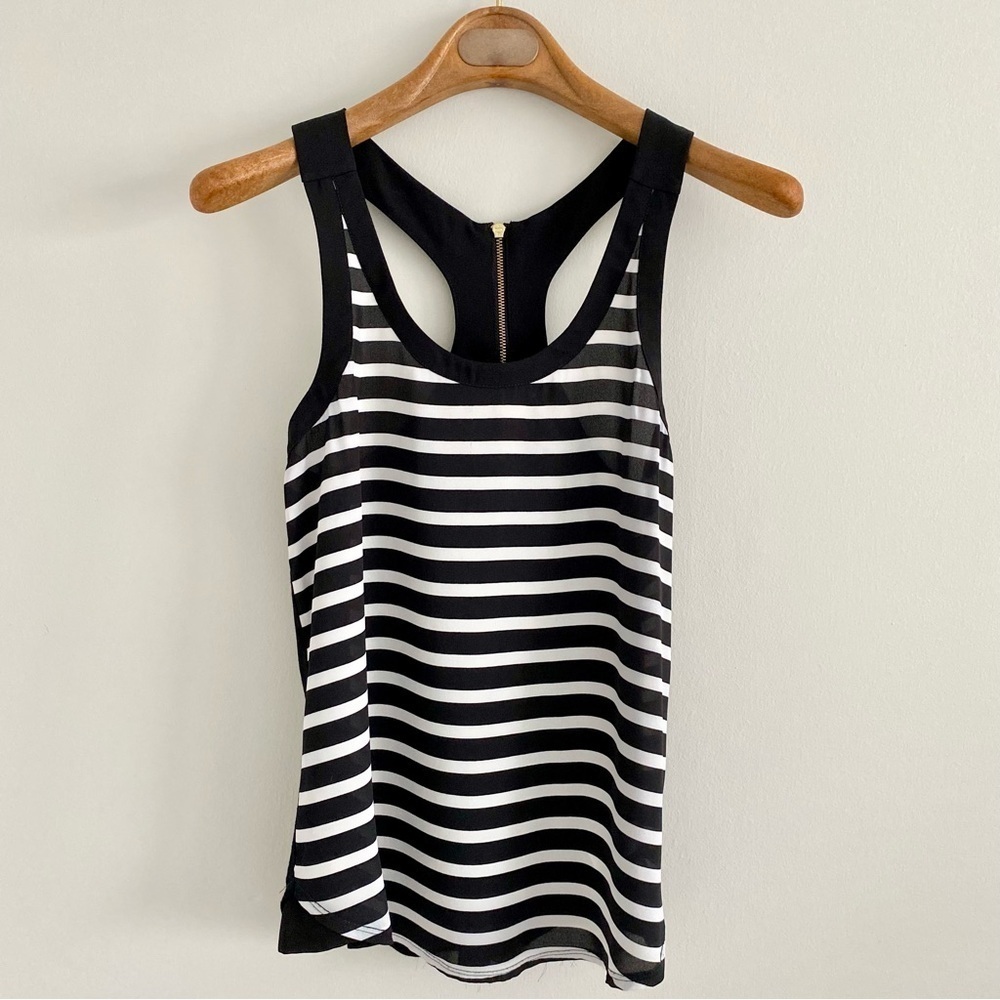 Express Racerback Black & White Stripe Tank Size XS